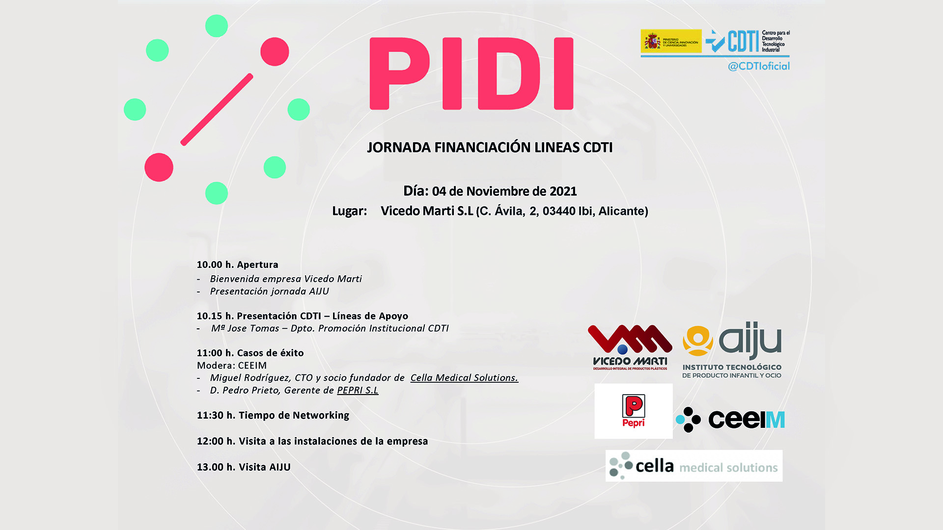 Vicedo Marti acoge la Jornada de Financiación Líneas CDTI